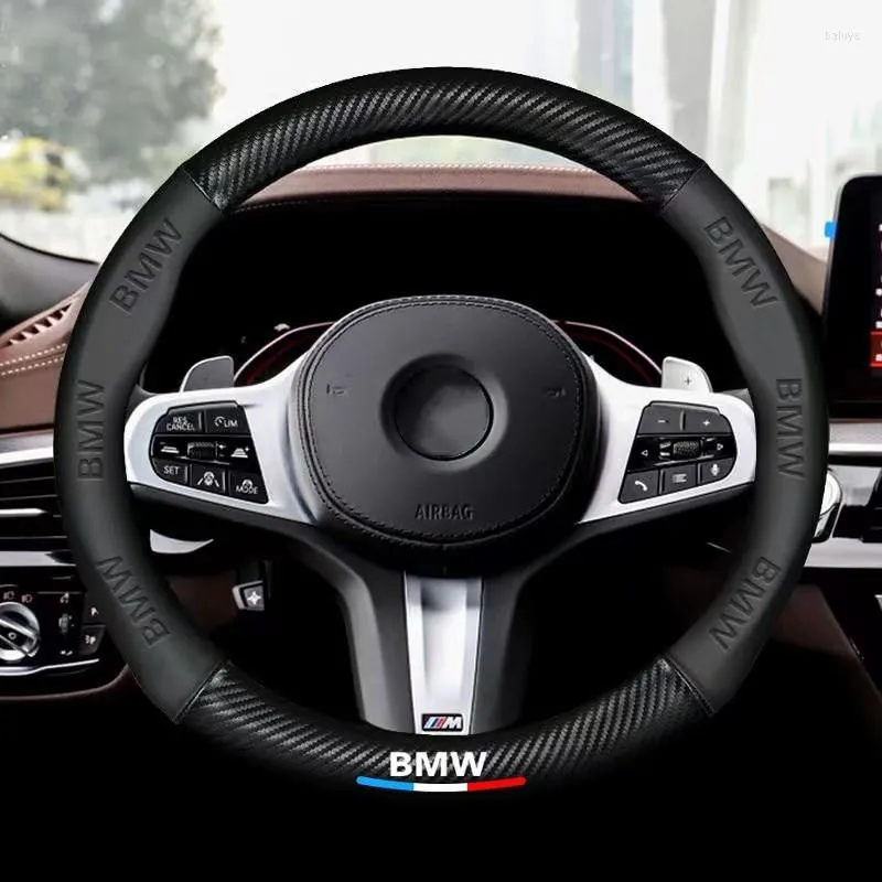 Steering Wheel Covers Car Carbon Fiber Cover Non-slip Suitable For BWM F10 F20 F30 G20 G30 E46 E90 E60 E39 E87 E92 E70 X3 X5 M3 M4