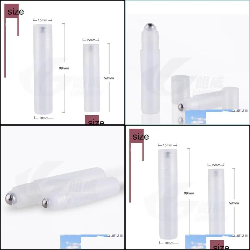 Paketleme Şişeleri 5ml 10ml Roller Plastik Şişe Boş aromaterapi esansiyel yağlar Metal top damlası ile doldurulabilir ince ince