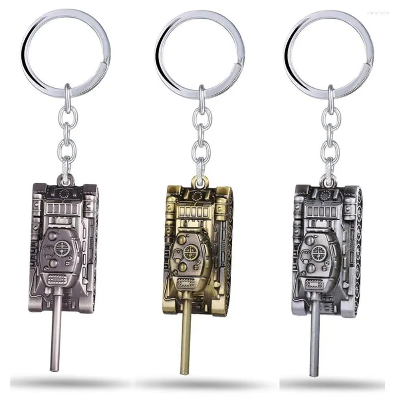 Keychains Game World of Tanks Tank Modelo Metal Keychain 3 Color Figura Figura pendente Chave do carrinho Chain Ring Homem Mulheres acessórios de presente