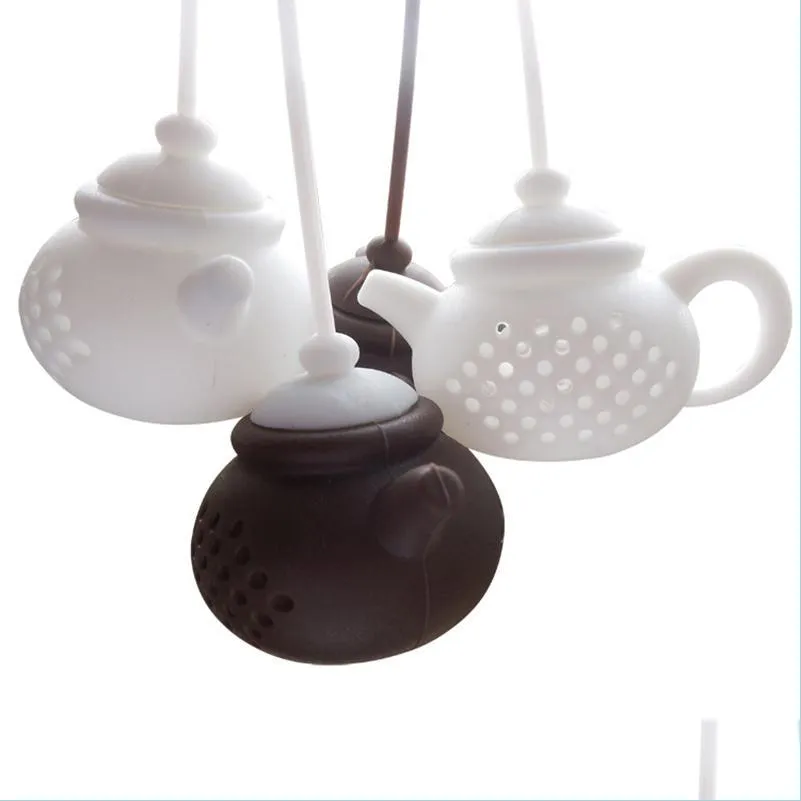 Caffè Strumenti per il tè Sile Strumenti per infusore per il tè Creatività Forma teiera Filtro riutilizzabile Diffusore Casa Tè Maker Accessori per la cucina Drop Dh3W6