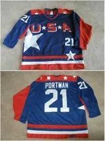 College Wears Hockey Movie USA Ice Hockey Jersey Retro 96 Charlie Conway 21 Dean Portman 44 Fulton Reed Vintage Classic All Stitched Blue Co