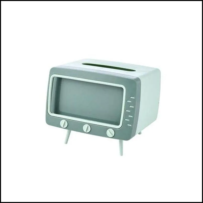 tv tissue box desktop paper holder dispenser storage napkin case organizer with mobile phone 220523