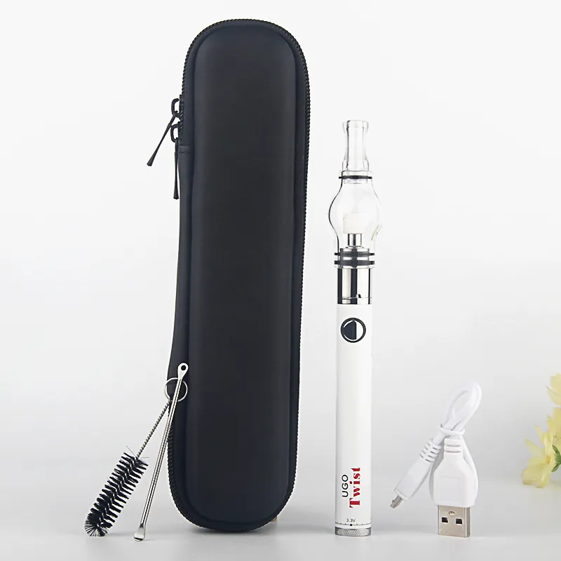 2 Stück UGO Twist Vaporizer Wax Vape Pen UGO-Twist Batterie mit variabler Spannung 650 mAh 900 mAh Multi Colors E-Zigarette Waxing Glass Globle Tank Vapes