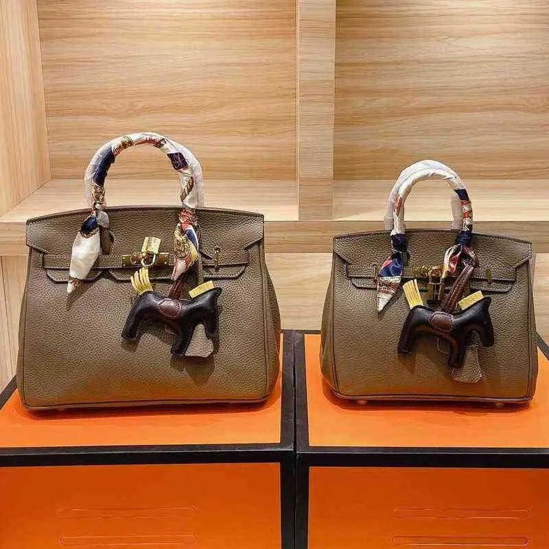 Women Full Cowhide Leather Handbag Fashion Tote Bag Goddess High Quality Crosssbody Back Handbags Free Silk Scarf