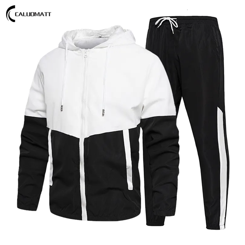 Mens Tracksuits Casual Sets Patchwork Hip Hop Korean Style 2 Piece Clothes Men Streetwear Fitness Male Tracksuit Sportswear 5XL 221115