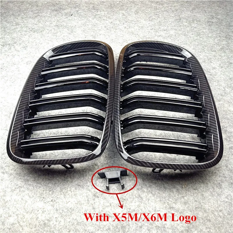 Car Front Bumper Air Intake Kidney Grille For BMW X5 X6 E70 E71 ABS Double Slat Mesh Grilles 2007-2013