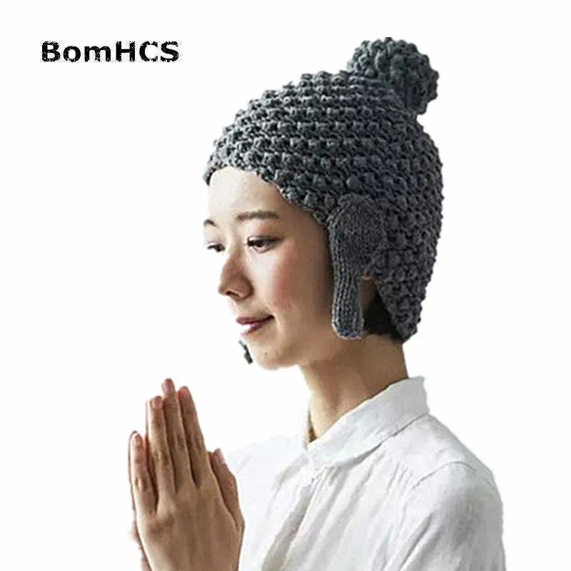 Beanie/Totenkopf-Kappen BomHCS Neues Design Lord Buddha Caps handgestrickt Lustige Persönlichkeit Warme Mütze Beanie T221020