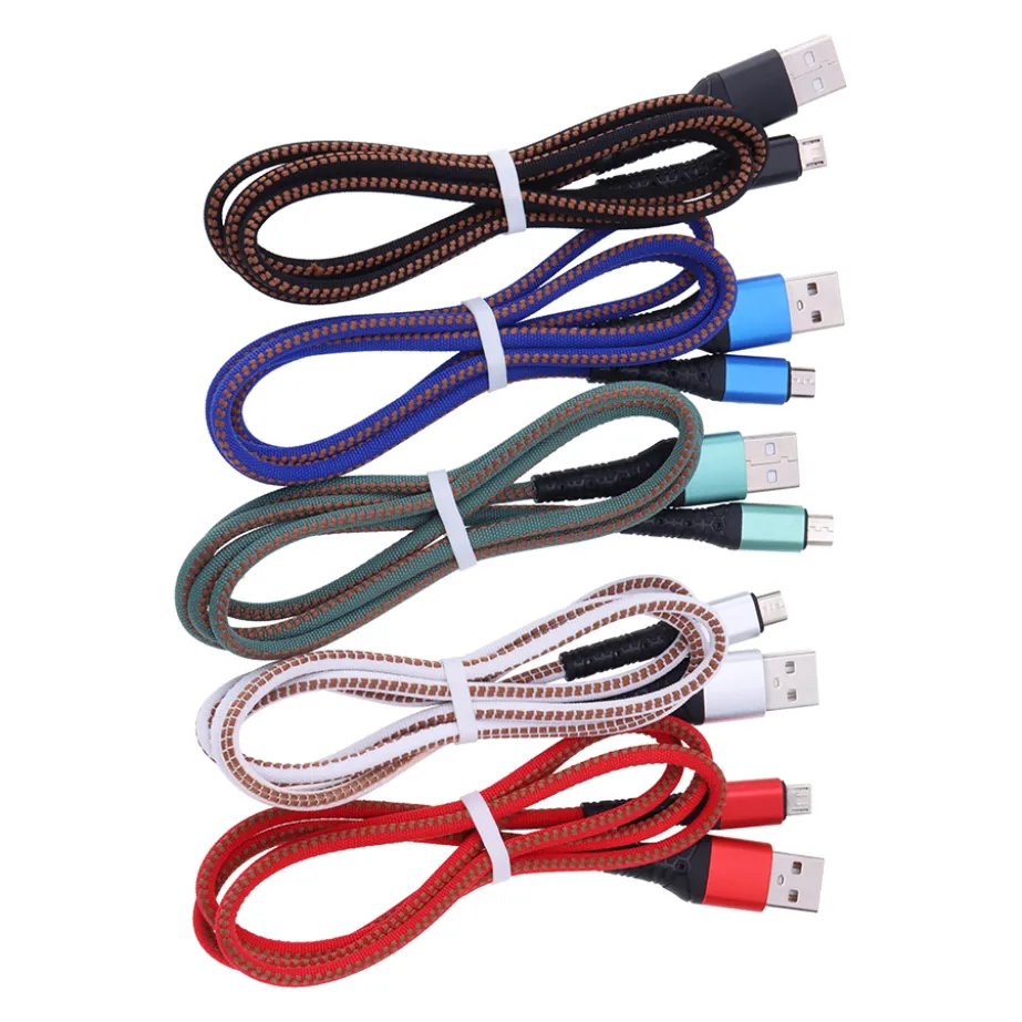 1M Micro USB Type C Cable Phone Charger Charging Cable för Xiaomi Redmi Note 10 Huawei Samsung Android Data Sync Cord Line