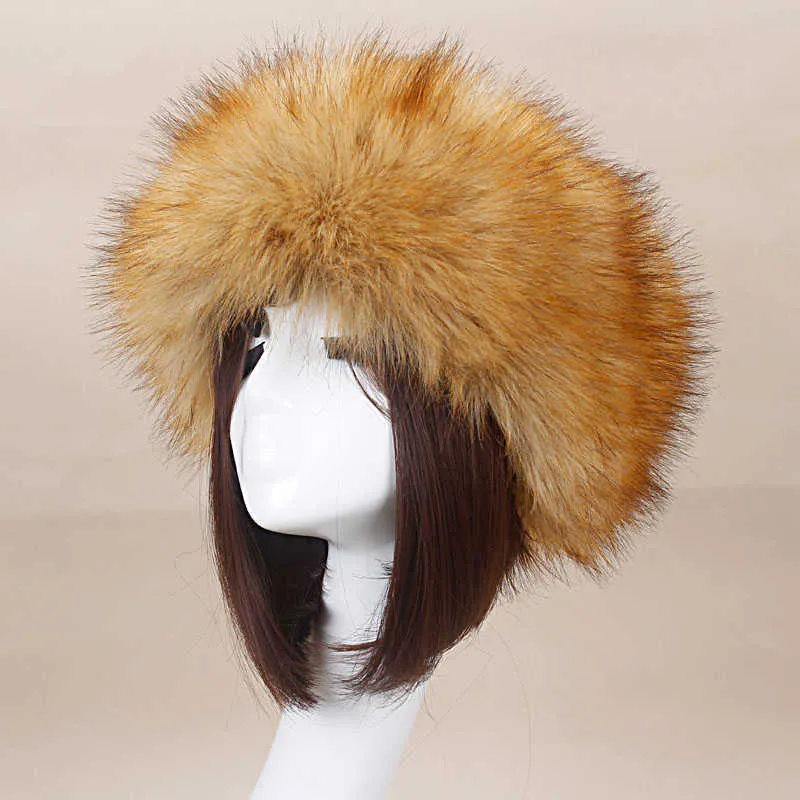 Inne modne akcesoria rowerowe maski maski mężczyzna Kobiety futrzane czapki kleje fuffy ciepły futrzany hat opaska na głowę jesień zima rosyjska gęsta moda czapka t2201114