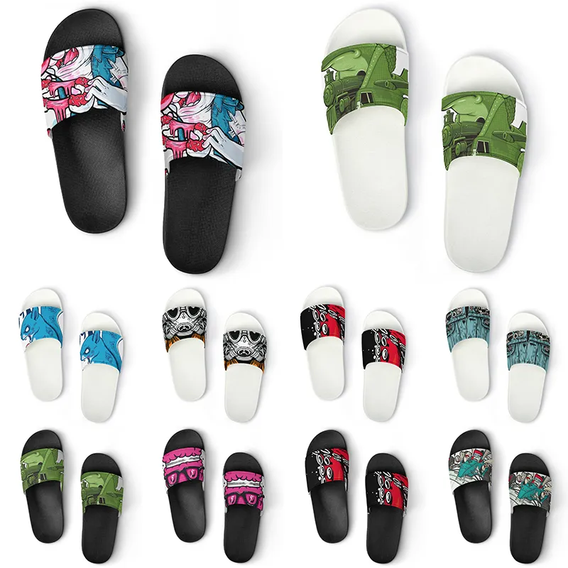 Sapatos personalizados PVC Slippers Men Women Diy Home Indoor Sneakers Outdoor Treinadores de praia personalizados Slip-On Color108