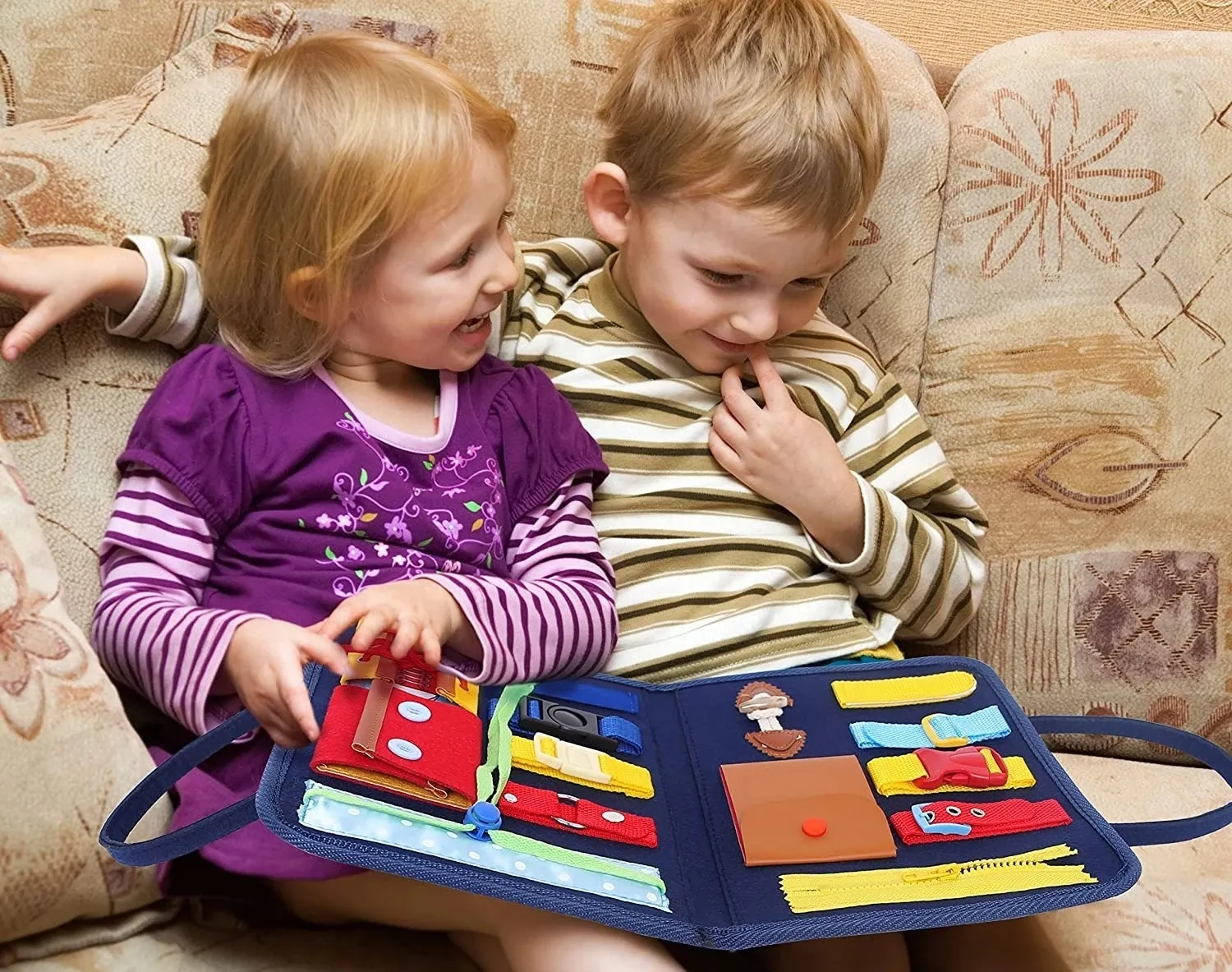 Esjay Tablero ocupado para niños pequeños, libro ocupado juguetes Montessori  para 1 2 3 4 años