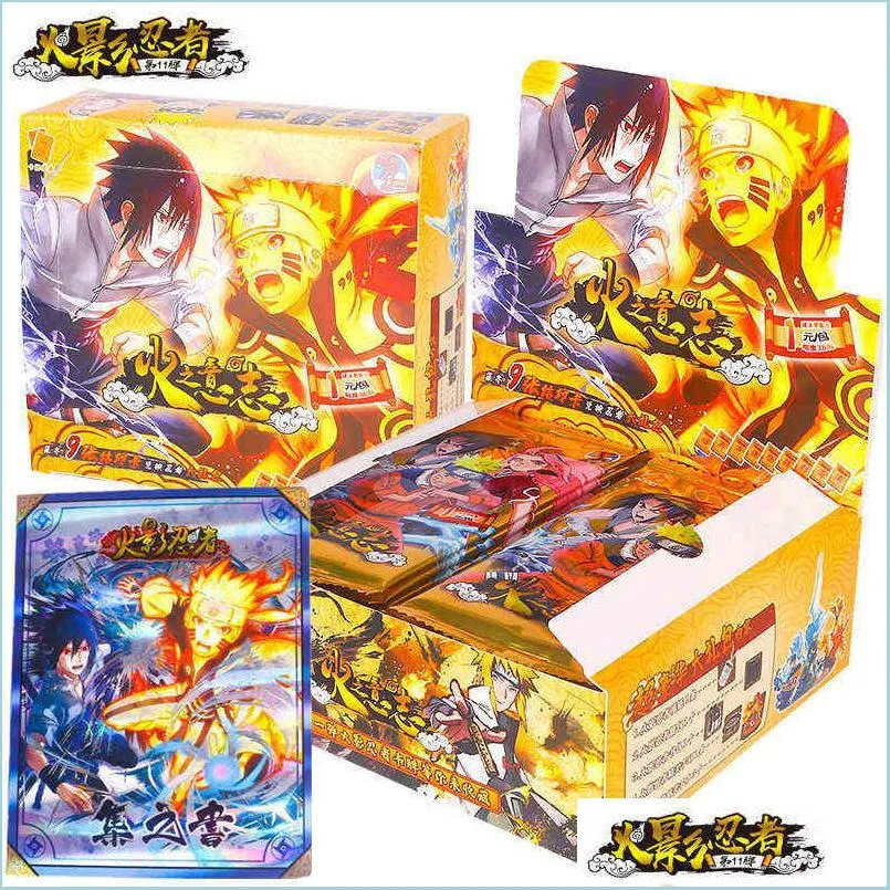 ألعاب الورق 2022 بطاقات جمع Narutoes Uzumaki Uchiha Sasuke Har Sakura Kakashi TCG Trading Card Game للأطفال هدية عيد ميلاد DHNX7