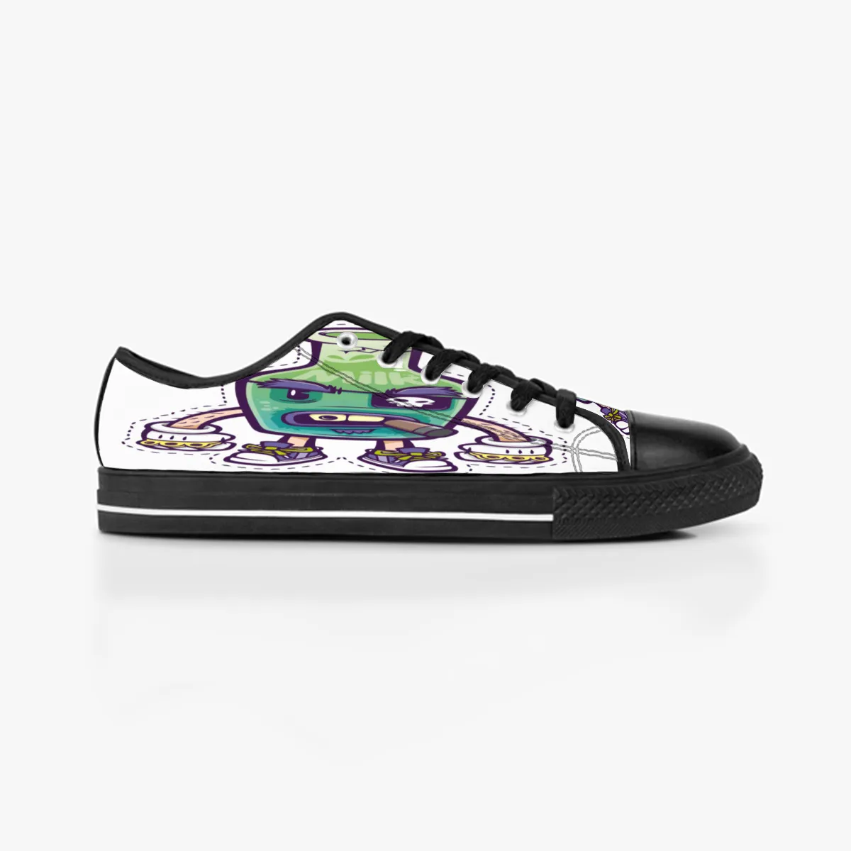 Zapatos personalizados lienzo cl￡sico de corte bajo skate informal triple negro aceptaci￳n de la personalizaci￳n uv imprime para hombres zapatillas de deporte para mujeres