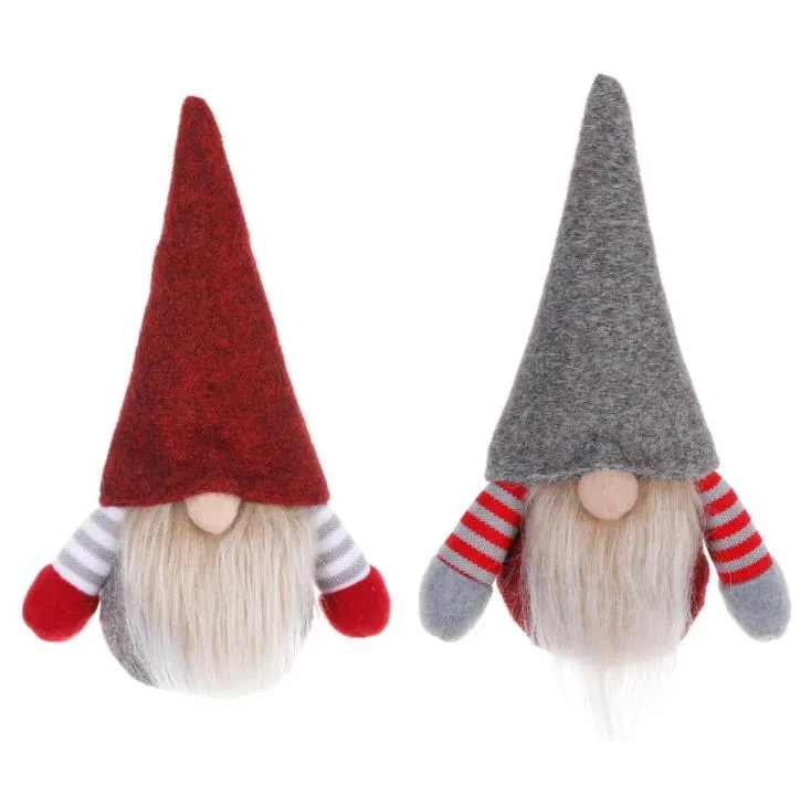 Julhandgjorda svenska gnome skandinaviska Tomte Santa Nisse Nordic Plush Elf Toy Table Ornament Xmas Tree Decorations SN222