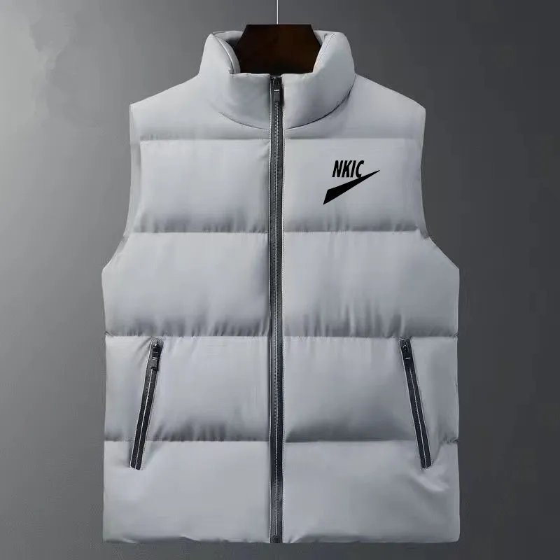 Hommes mode sans manches veste gilet 2023 printemps thermique doux gilets manteaux décontractés hommes coton gilet hommes épaissir gilet marque LOGO imprimer