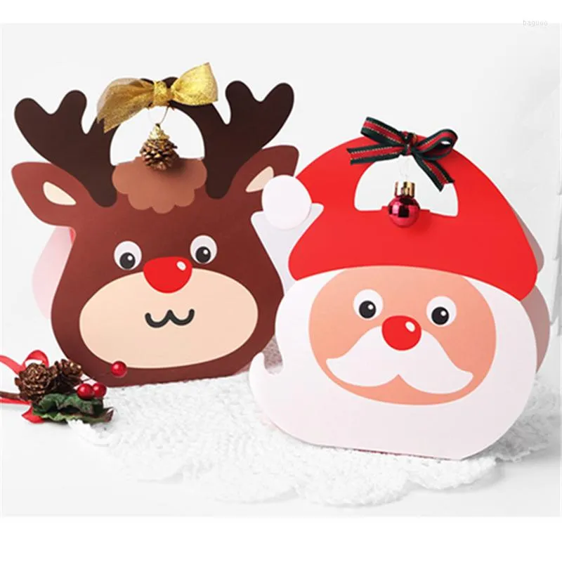 Dinnerware Sets Christmas Home Accessories Disposable Packing Bag Cookies Candy Dessert Cases Santa Gift Box One-off Supplies