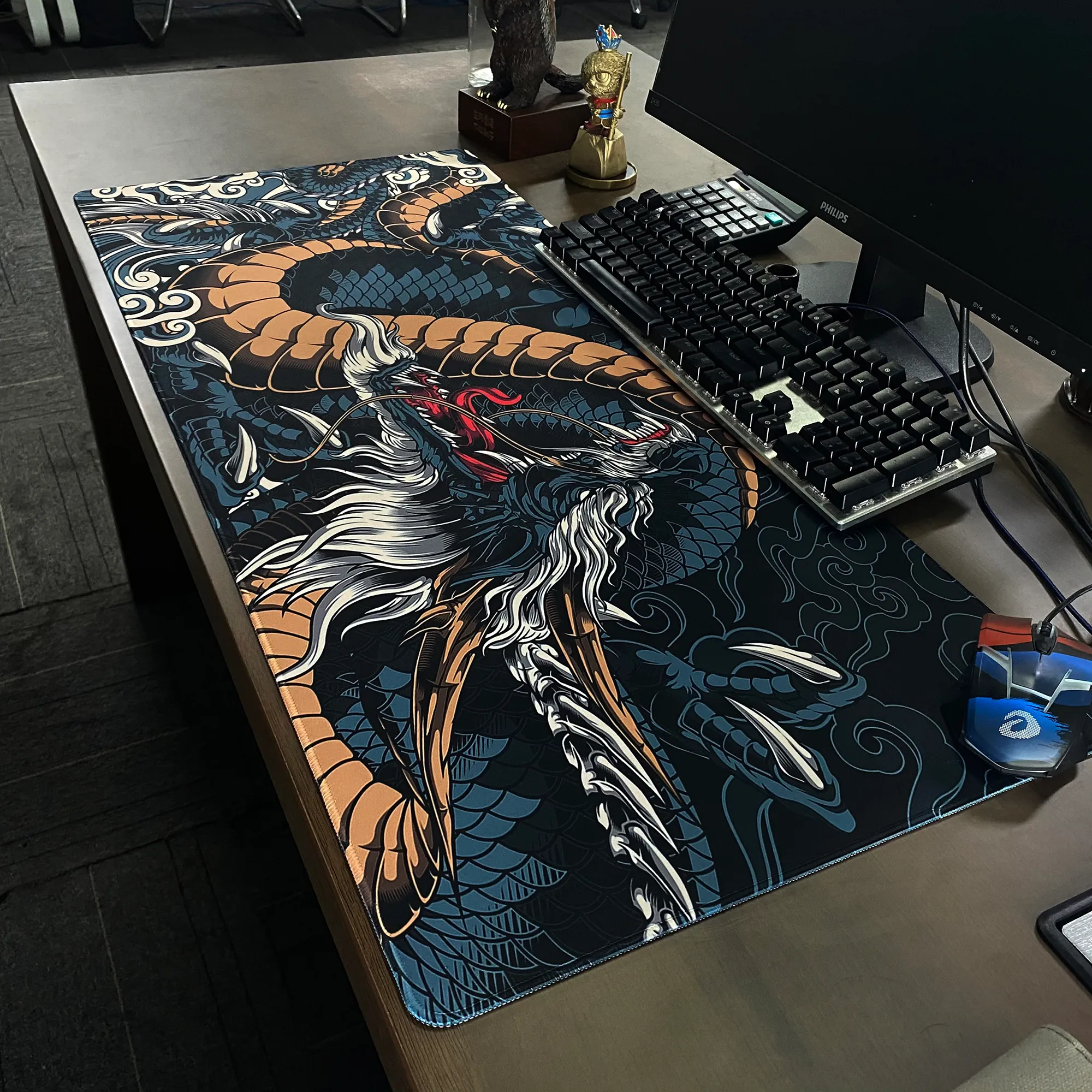 Grand tapis de souris antidérapant avec raccourcis clavier, imperméable avec  motif de raccourcis logiciels de bureau, tapis de souris d'ordinateur avec  bords cousus pour le bureau et la maison : : Informatique