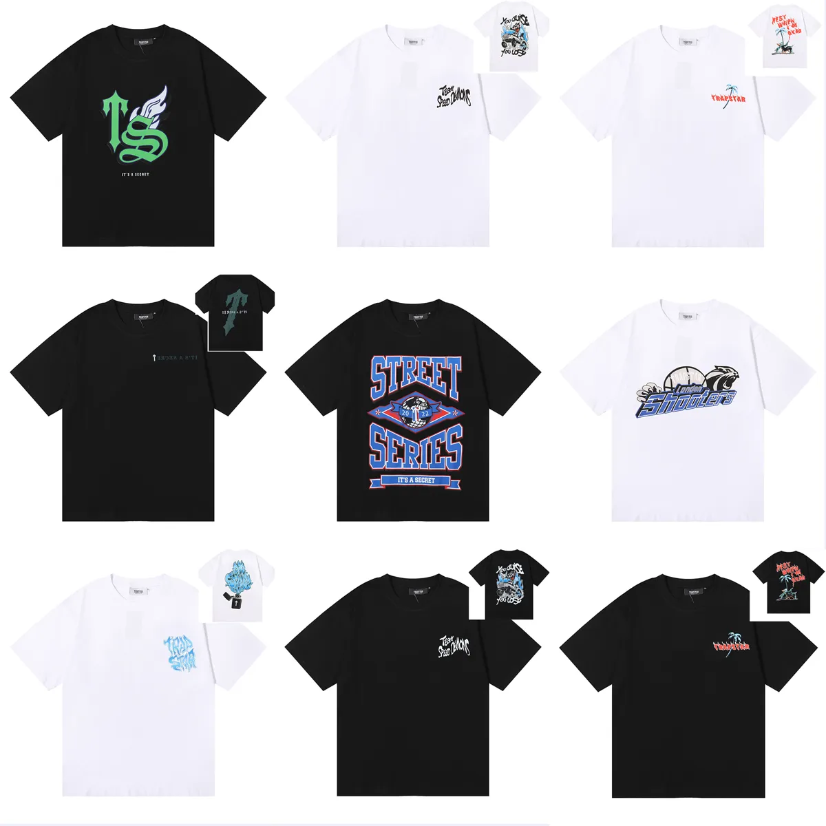 Trapstar It's a Secret Summer T-shirts pour hommes T-shirts pour hommes Designers T-shirts T-shirts 100% coton imprimé Mode Couples décontractés T-shirt à manches courtes pour hommes