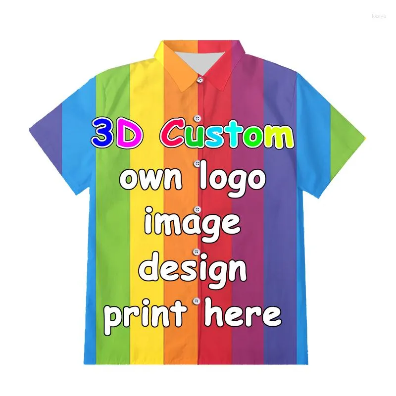 Мужские повседневные рубашки IFPD EU/US Size 3D ПЕЧАТА Мужчины/Женщина DIY Custom Design Button Hip Hop Hawaiis