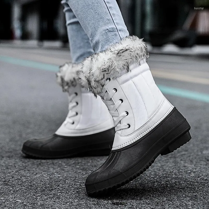Boots Women'S Winter Large Size High Top Plush Casual Cotton Waterproof