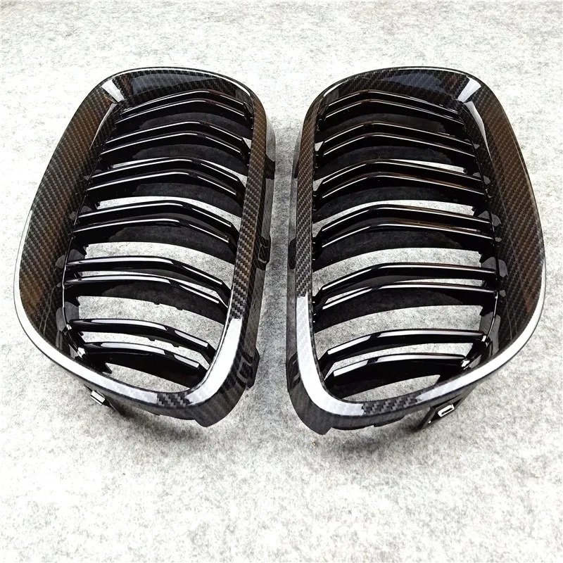 Para przedniego grilla E92 Dual Line pasuje do BMW serii 3 ABS czarny błyszczący/M kolor grill nerkowy kratki 2010-2013