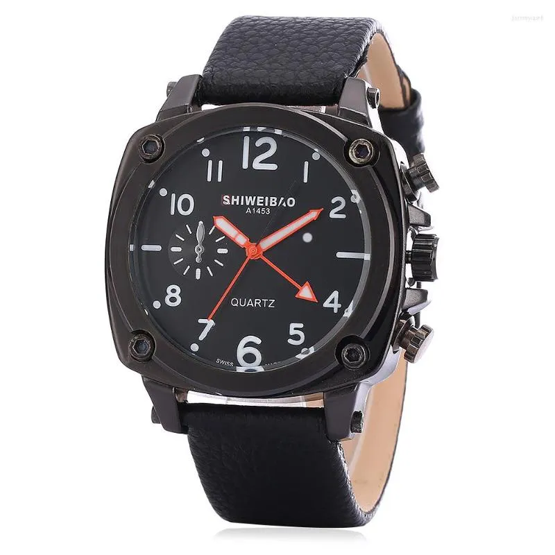 Armbanduhren Herrenuhren Militärarmee-Armbanduhr für Männer Lederarmband Big Case Man Clock Male Sports Saat Erkekler Stunden