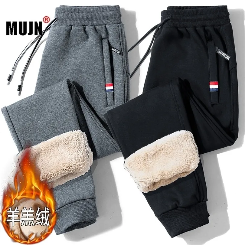 Pantaloni da uomo Uomo caldo pile invernale lana d'agnello pantaloni sportivi termici spessi pantaloni marca moda di alta qualità pantaloni maschili M5XL 221115
