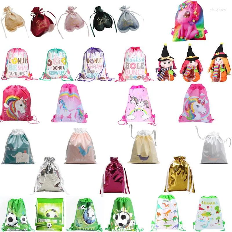 Gift Wrap Cute Children Candy Bag Drawstring Anime Printed Witch Waterproof Souvenir Pack Cookie Doughnut Packet Bundle Pocket Kids