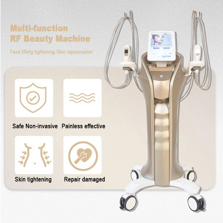 Powerful Dual Handles slimming HIFU RF Ultrasound Face Eyelid Face Lift Wrinkle Removal body shape Facial Lifting Skin Tightening Multi-Function Equipment