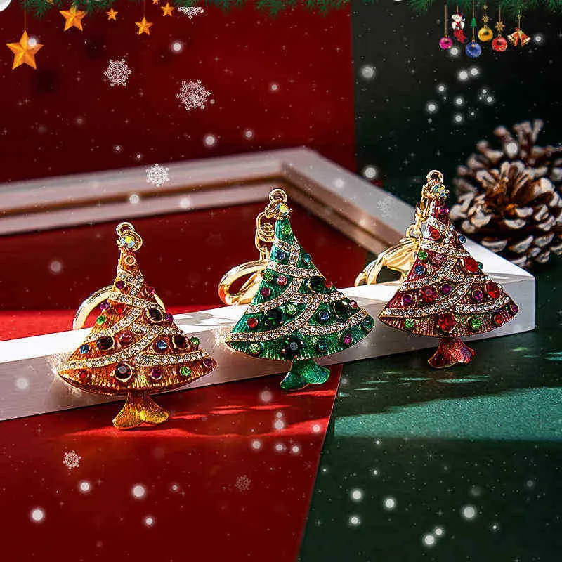 Klapety najnowsze metalowe kluczowe lakiery Kreatywne diamentowe choinki wisior choinki wislain świąteczny
