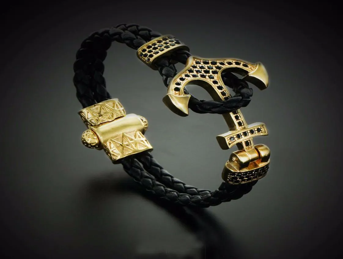 BC Atolyestone Emperor Bead Bracelet Pulseras de oro Anchor de cuero Braceletas de brazaletes Mujeres Mujer Pulseras69363733