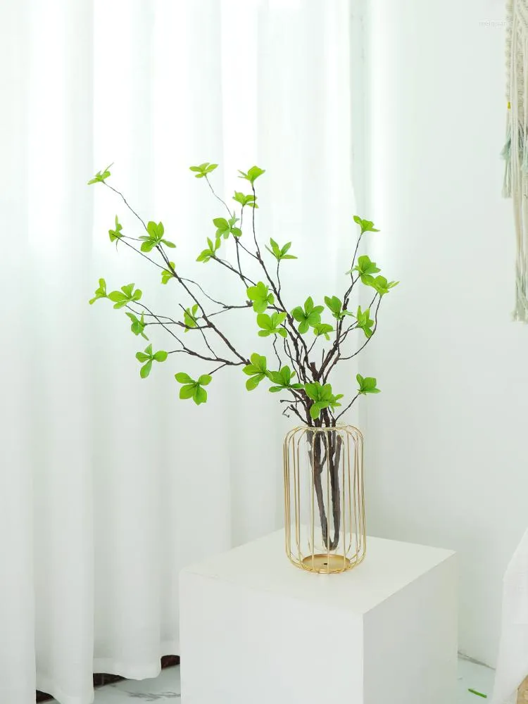 Decorative Flowers 110cm Artificial Trees Twigs Faux Plants Branches Liana With Green Leaves Rattan Kudo Trunk For Home Wedding Party Garden