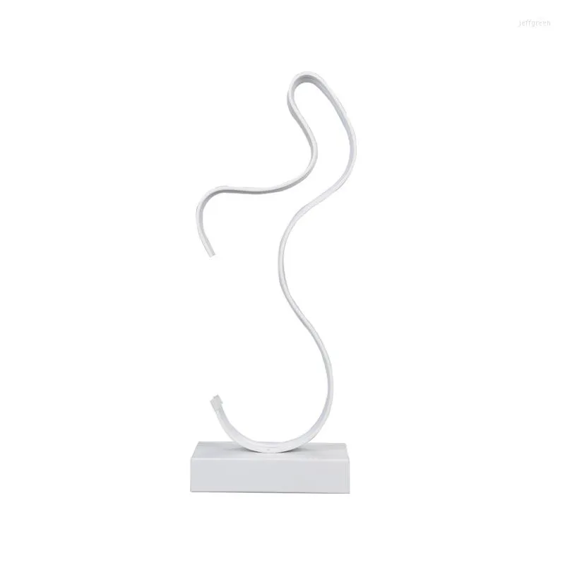 Lampade da tavolo Lampada da comodino Bianco freddo Spirale Curva Scrivania Luce calda per soggiorno Letto Illuminazione da lettura ZM1026Moderno semplice LED