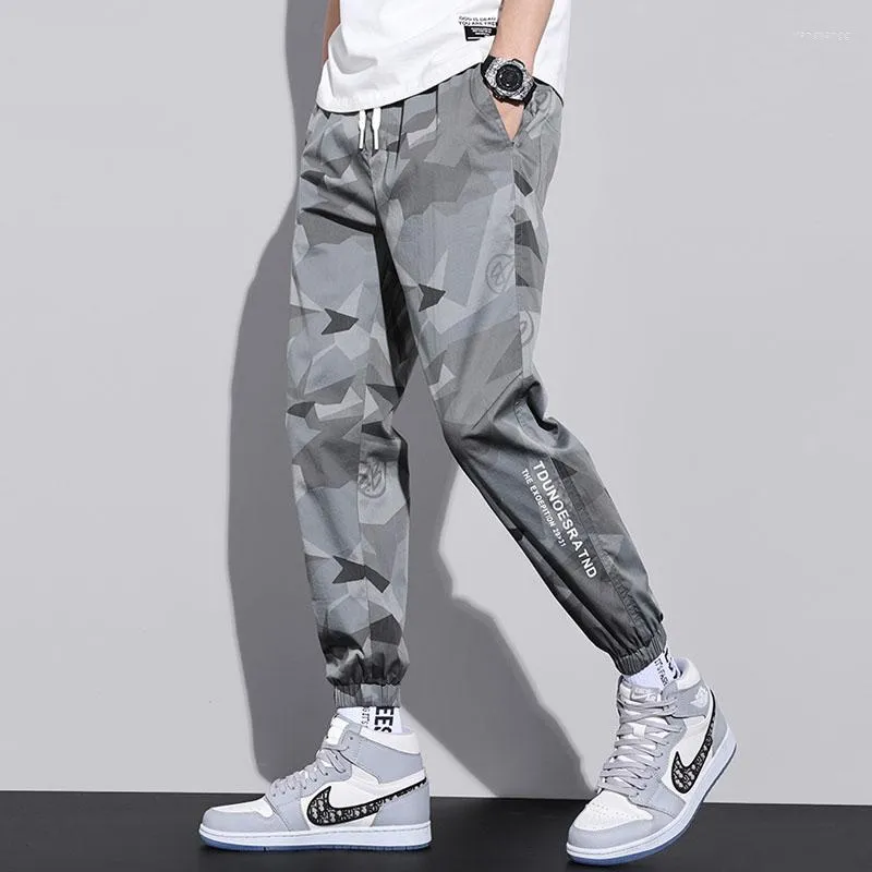 Herenbroek Militaire camouflage Fashion Cargo mannen joggt elastische taille hiphop streetwear jogger maat m-5xl