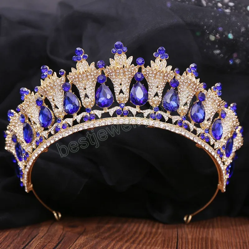 Lüks çiçek kristal gelin tiaras düğün taç rhinestone kafa bandı nedime saç bandı saç aksesuarları parti takı