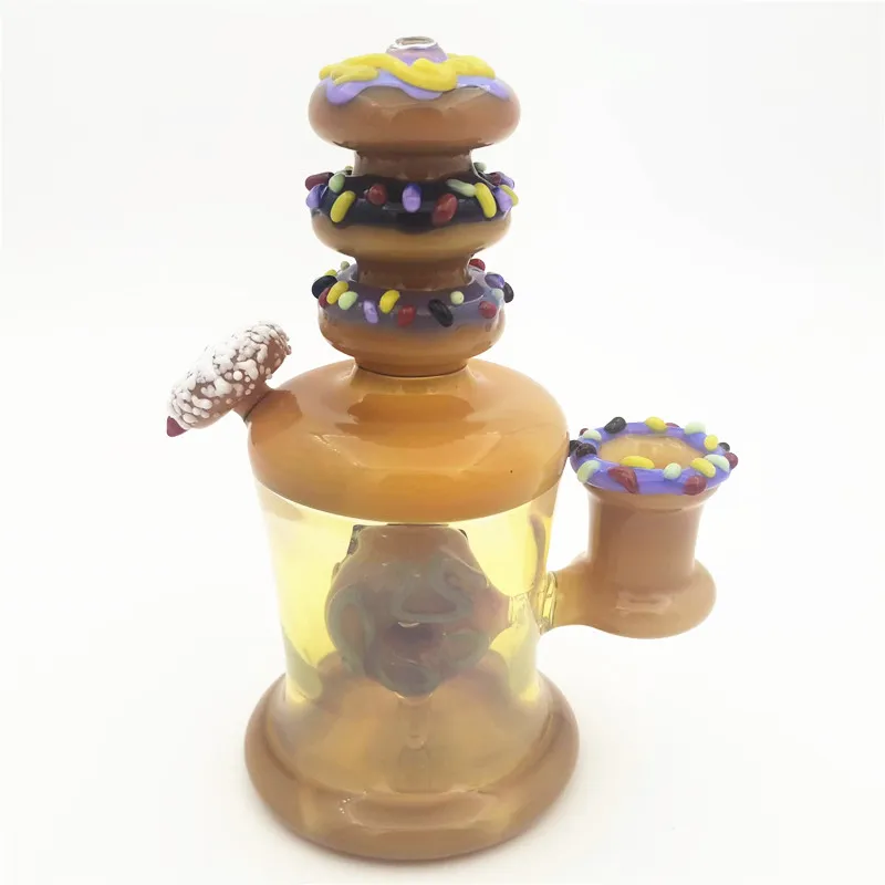 Agua de vidrio Bong Dab Rig Hamburguesa Forma Hookah 14.4MM Junta hembra Mini Bongs Tubos Tubos hechos a mano Craftbong