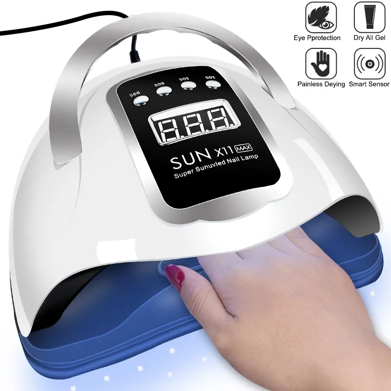 Nageltorkar Lamp 132W 54W 36W Hög effekt Gellampa UV Fast Curing Dryer med Big Room and Timer Smart Sensor Tools 221031