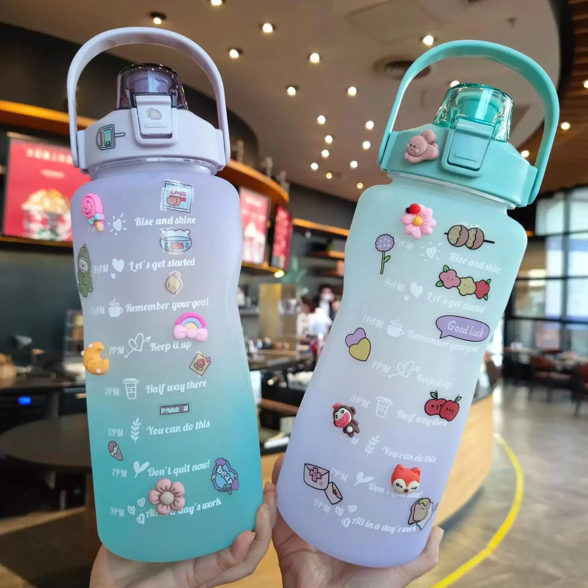 Home Tune 14oz Kids Tumbler Water Drinking Cup 2 Pack - BPA Free, Straw Lid Cup, Reusable, Lightweight, Spill-Proof Water Bottle with Cute Design