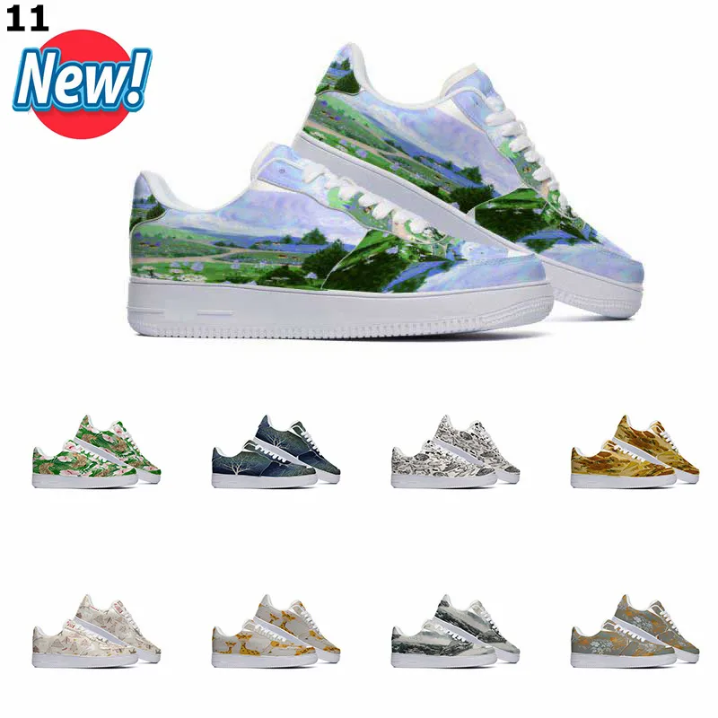 Designer personnalisé chaussures chaussures décontractées hommes femmes peint à la main Anime mode hommes formateurs Sports de plein air baskets Color11