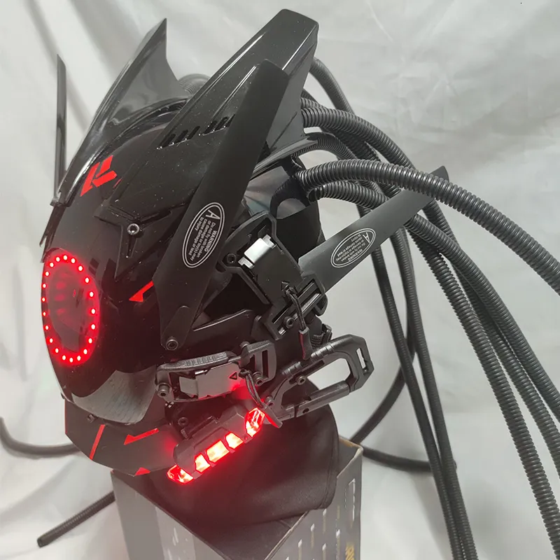 【LEDレッド】サイバーパンクハーフマスク コスプレ LEDライト付 Amazon | サイバーパンクマスクヘルメット フューチャリ