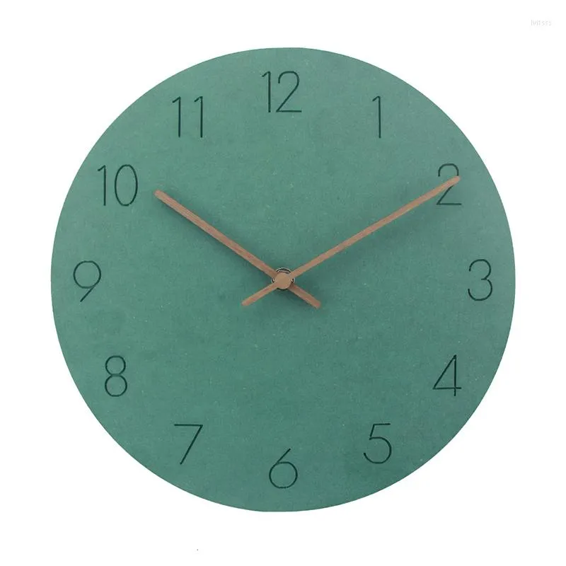 Horloges murales Horloge en bois silencieuse à quartz sans tic-tac deuxième ronde alimentée par batterie pour salon chambre à coucher étude