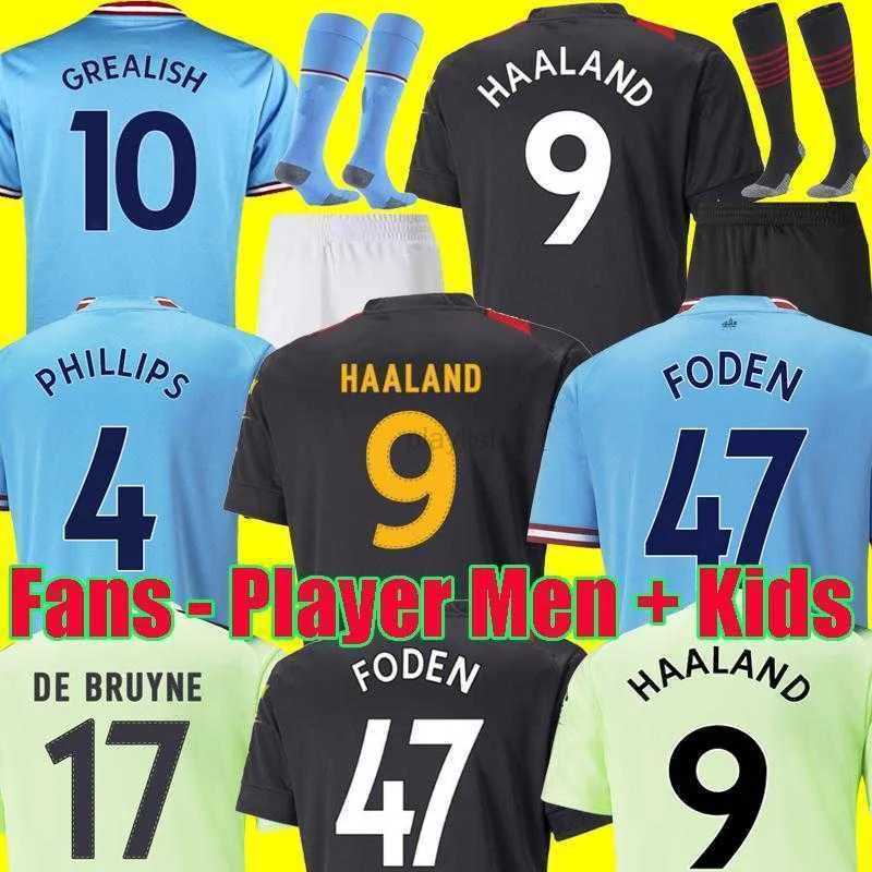 Soccer Jersey HAALAND 22 23 DE BRUYNE PHILLIPS MANS CITIES GREALISH