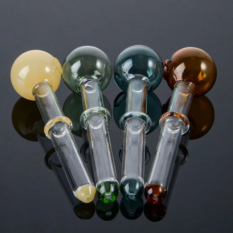Colorful Straight Pyrex Glass Oil Burner Pipes Small Spoon Hand Pipes