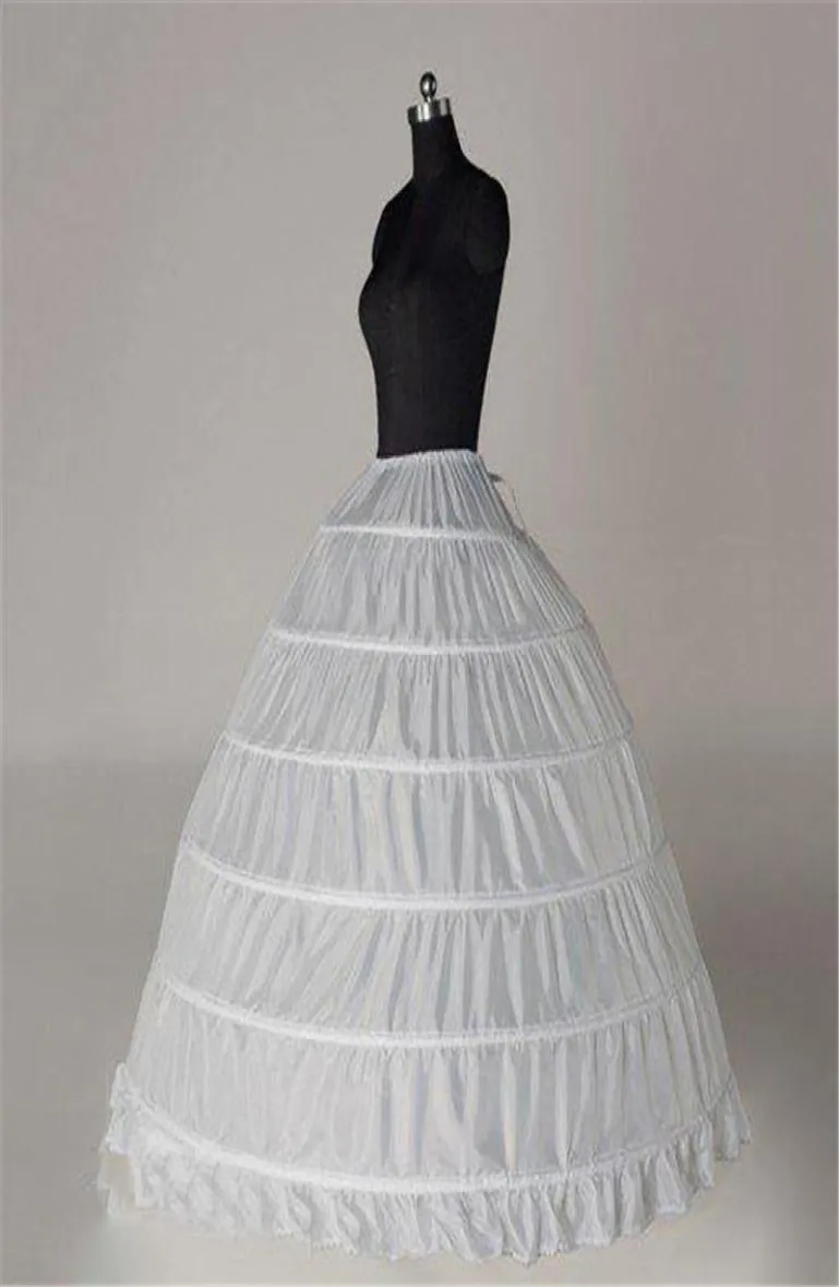 Bütün 6 Hoops Balo Govow Beyaz Gelin Petticoat Kemik Full Crinoline Tül Uzun Kabarık Düğün Petticoat Ucuz Basit Basit 3192165