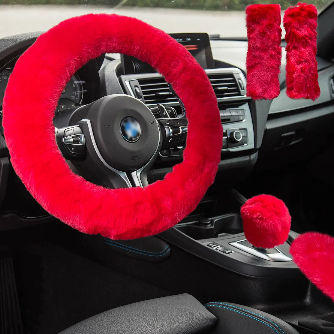 Luxurious Faux Fox Fur Fluffy Steering Wheel Cover For Women And Girls Cute Fuzzy  Handbrake & Gear Shift Cover Dec2683 From Yq5664, $10.14