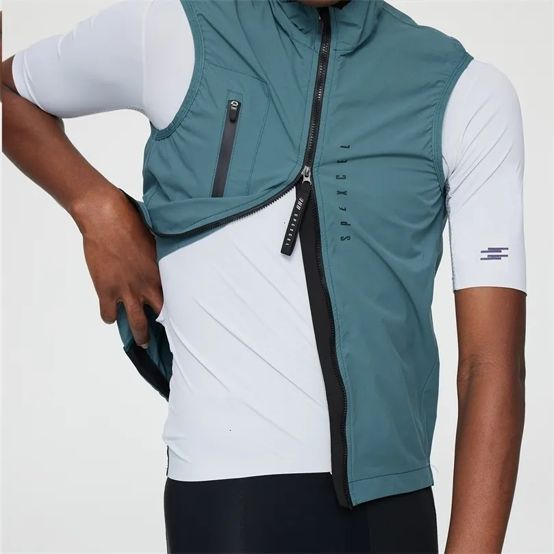 Giacche outdoor Felpe con cappuccio SPEXCEL All Classic Gilet antivento leggero Ciclismo Gilet antivento da uomo Tessuto elasticizzato con cerniera bidirezionale 221116