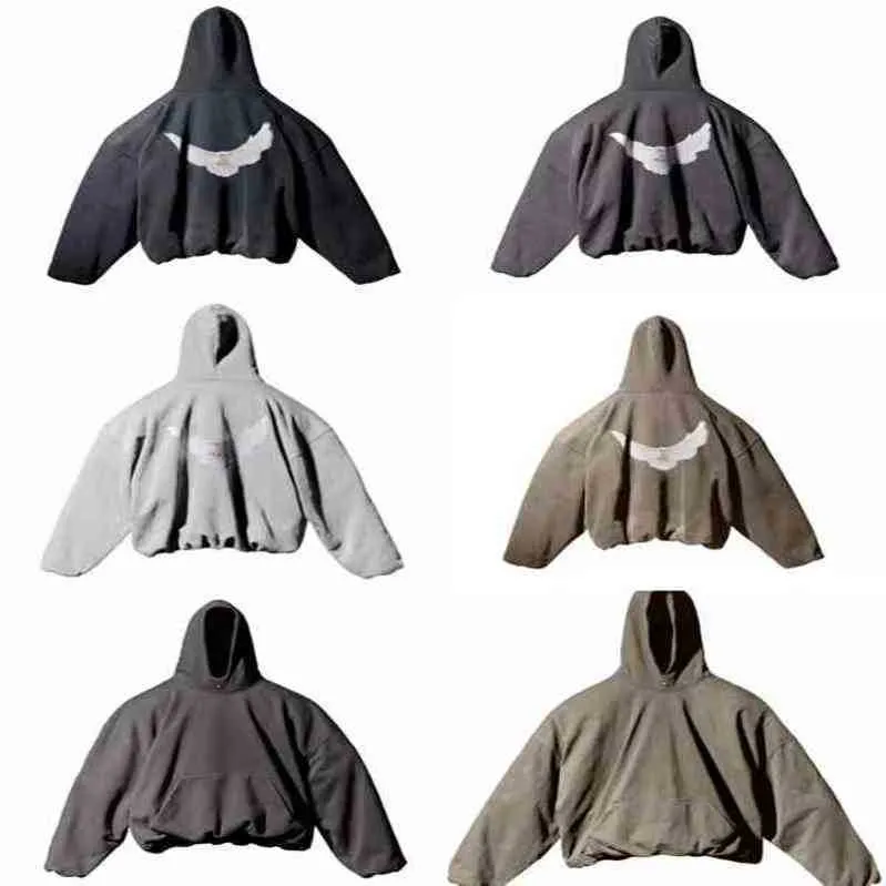 Designer Kanyes Classic Wests Sweat À Capuche De Luxe Trois Parties Nom Commun Colombe De La Paix Imprimé Hommes Et Femmes Yzys Pull À Capuche 6 Couleur