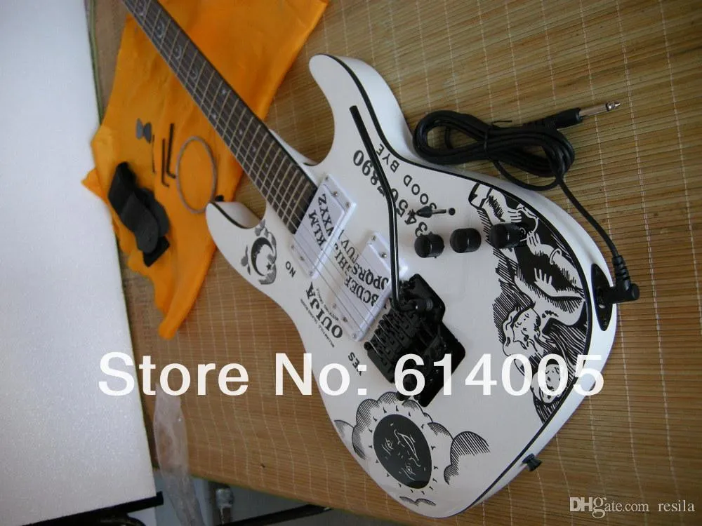 Guitare électrique blanche Sun Moon KH-2 OUIJA édition limitée Kirk Hammett Signature