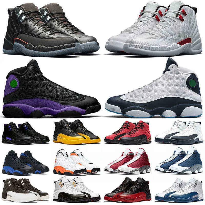 Chaussures Hommes Dress Basketball 12s 13s Utility Twist Lagoon Pulse Dark Powder Blue Court Purple Concord Reverse Bred Game Red Flint Mens Trainers Vwao