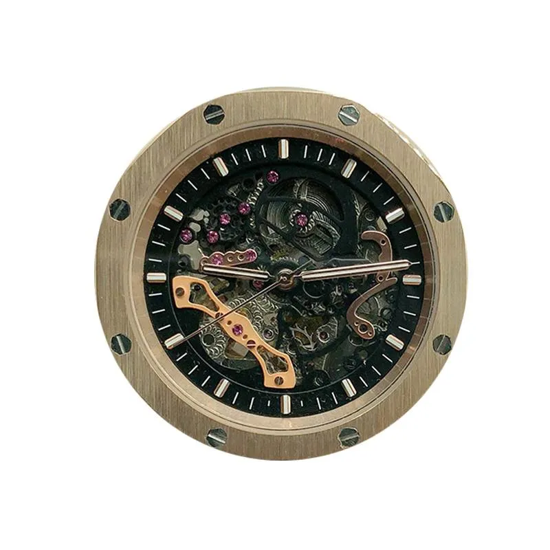horloge herenhorloge automatisch mechanisch holle horloges klassieke stijl 42 mm volledig roestvrij staal 5 ATM waterdicht saffier super lichtgevend